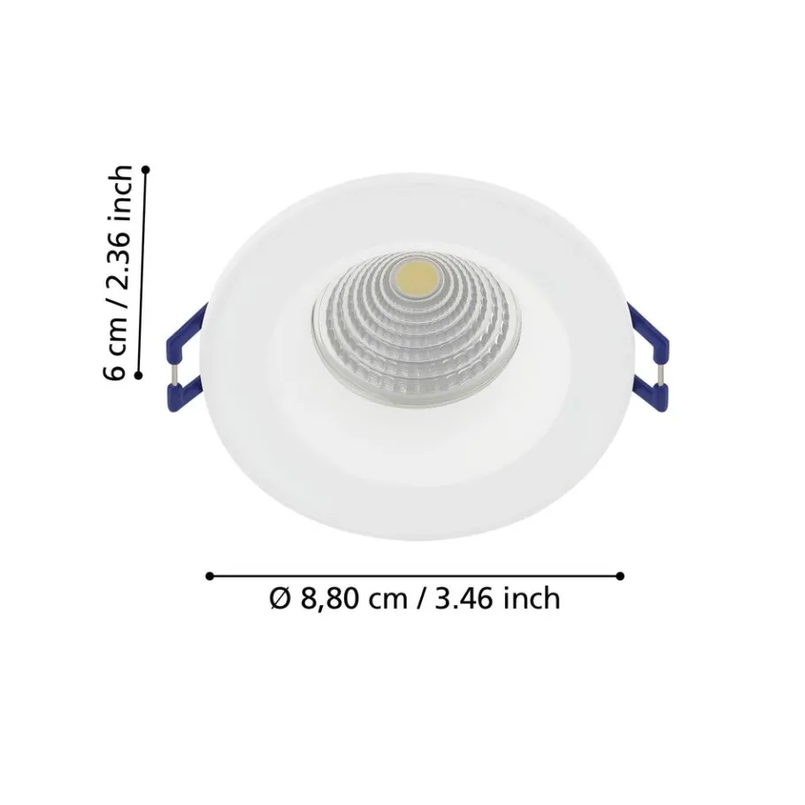 Eglo SALABATE inbouwarmatuur aluminium wit / Glas helder Ø 88 mm New