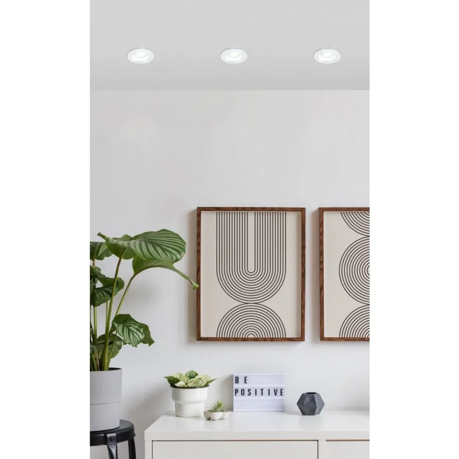 Eglo SALABATE inbouwarmatuur aluminium wit / Glas helder Ø 88 mm New