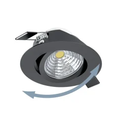 Eglo SALICETO inbouwarmatuur aluminium zwart H: 42 mm | Ø 88 mm Best