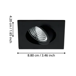 Eglo SALICETO inbouwarmatuur aluminium zwart / Glas helder, wit H: 42 mm Sale