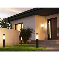 Eglo SALLE Wandlamp aluminium, kunststof zwart / Kunststof zwart-transparant H: 310 mm | Ø 75 mm New