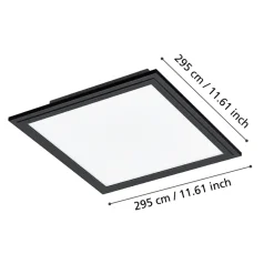 Eglo SALOBRENA 1 Plafondarmaturen aluminium, staal zwart / Kunststof wit H: 50 mm Outlet