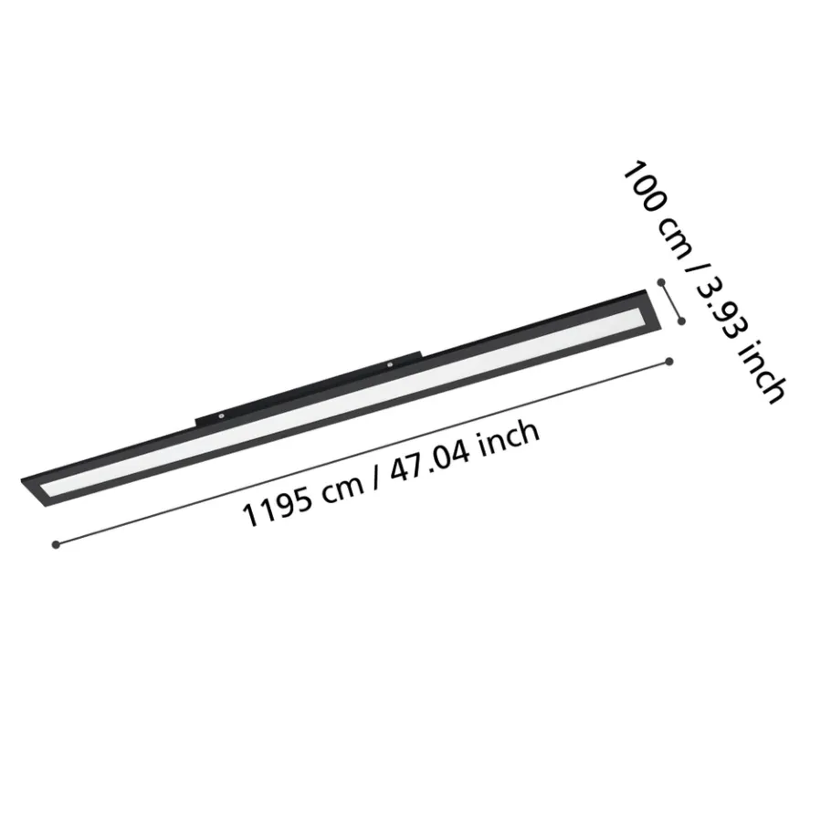 Eglo SALOBRENA 1 Plafondarmaturen aluminium zwart / Kunststof wit H: 45 mm Discount
