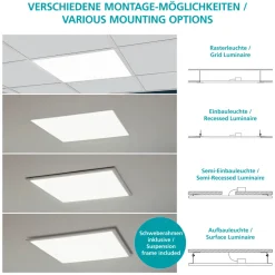 Eglo SALOBRENA 1 Plafondarmaturen aluminium, staal wit / Kunststof wit H: 50 mm New