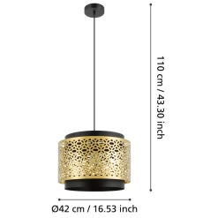 Eglo SANDBACH hanglamp staal zwart, geelkoper H: 1100 mm | Ø 420 mm Best