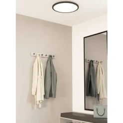 Eglo SARSINA-Z Plafondarmaturen aluminium, staal zwart / Kunststof wit H: 52 mm | Ø 450 mm Outlet
