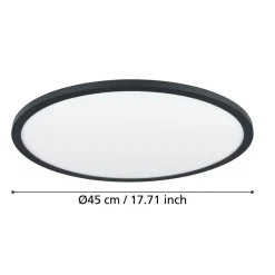 Eglo SARSINA-Z Plafondarmaturen aluminium, staal zwart / Kunststof wit H: 52 mm | Ø 450 mm Outlet