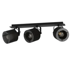 Eglo SEGOVIA spot staal zwart / Hout zwart H: 185 mm