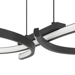 Eglo SERPINS hanglamp aluminium, staal zwart / Kunststof wit H: 1100 mm Hot