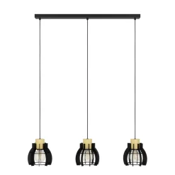 Eglo STILLINGTON 1 hanglamp staal, hout zwart, bruin H: 1100 mm Best