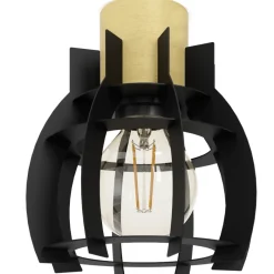 Eglo STILLINGTON 1 hanglamp staal, hout zwart, bruin H: 1100 mm Best