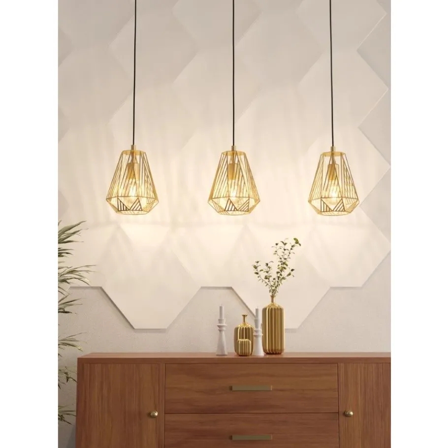 Eglo STYPE hanglamp staal goudkleuren H: 1100 mm Outlet