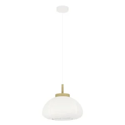 Eglo SUMMERHILL hanglamp staal, hout wit, bruin / papier wit H: 1100 mm | Ø 400 mm Outlet
