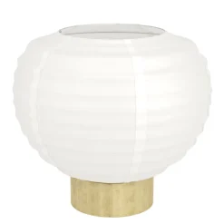 Eglo SUMMERHILL Tafellampen hout, staal bruin / papier wit H: 200 mm | Ø 225 mm Clearance