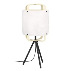 Eglo SURFLEET Tafellampen staal zwart / hout, textiel natuur H: 515 mm | Ø 200 mm Discount