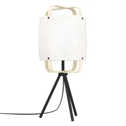 Eglo SURFLEET Tafellampen staal zwart / hout, textiel natuur H: 515 mm | Ø 200 mm Discount