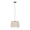 Eglo TABLEY hanglamp staal zwart / textiel, hout natuurlijk, bruin H: 1100 mm | Ø 380 mm Outlet