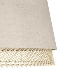 Eglo TABLEY Staande lampen staal zwart / textiel, hout natuurlijk, bruin H: 1530 mm | Ø 380 mm Hot