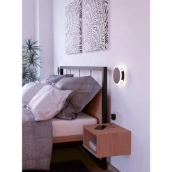Eglo TALAMELLO 1 Wandlamp aluminium zwart / Kunststof wit Ø 170 mm