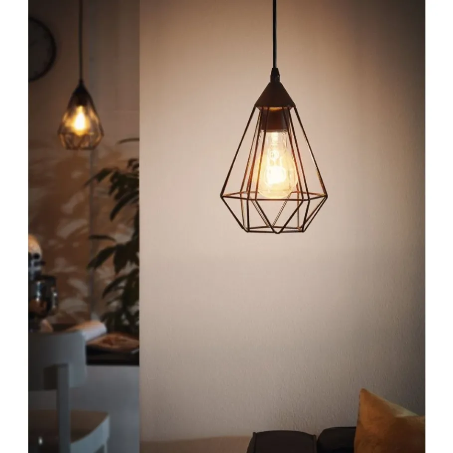 Eglo TARBES hanglamp Kunststof zwart / staal zwart H: 1100 mm | Ø 175 mm New