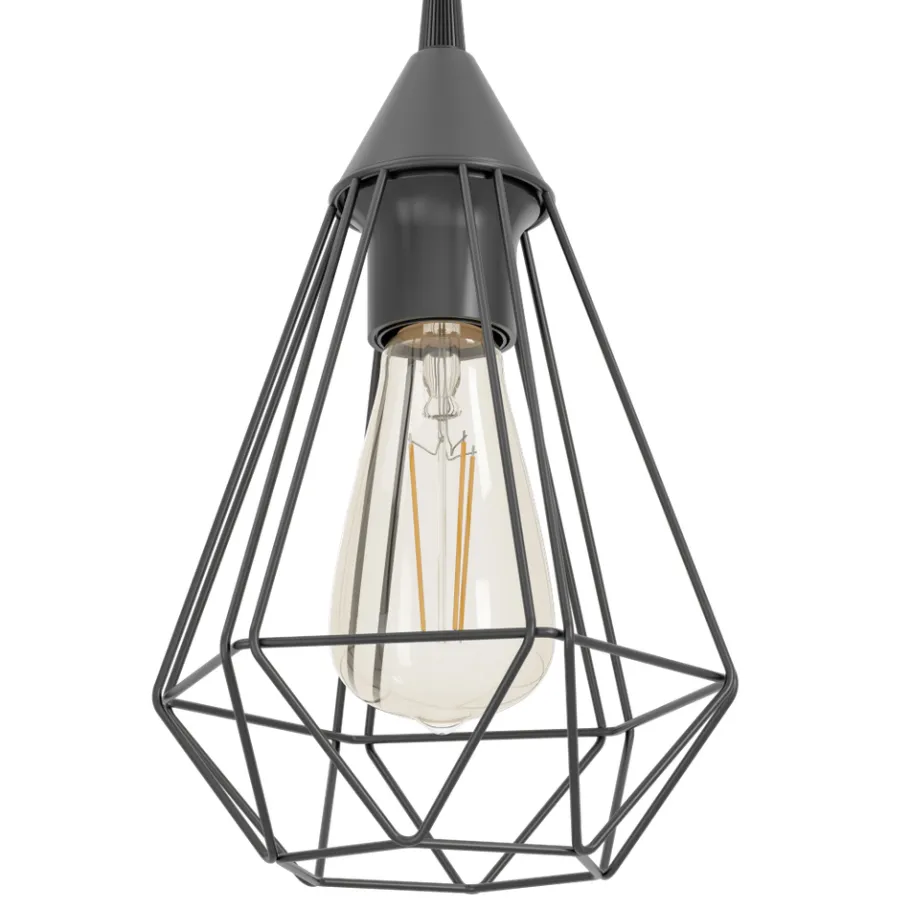 Eglo TARBES hanglamp Kunststof zwart / staal zwart H: 1100 mm | Ø 175 mm New