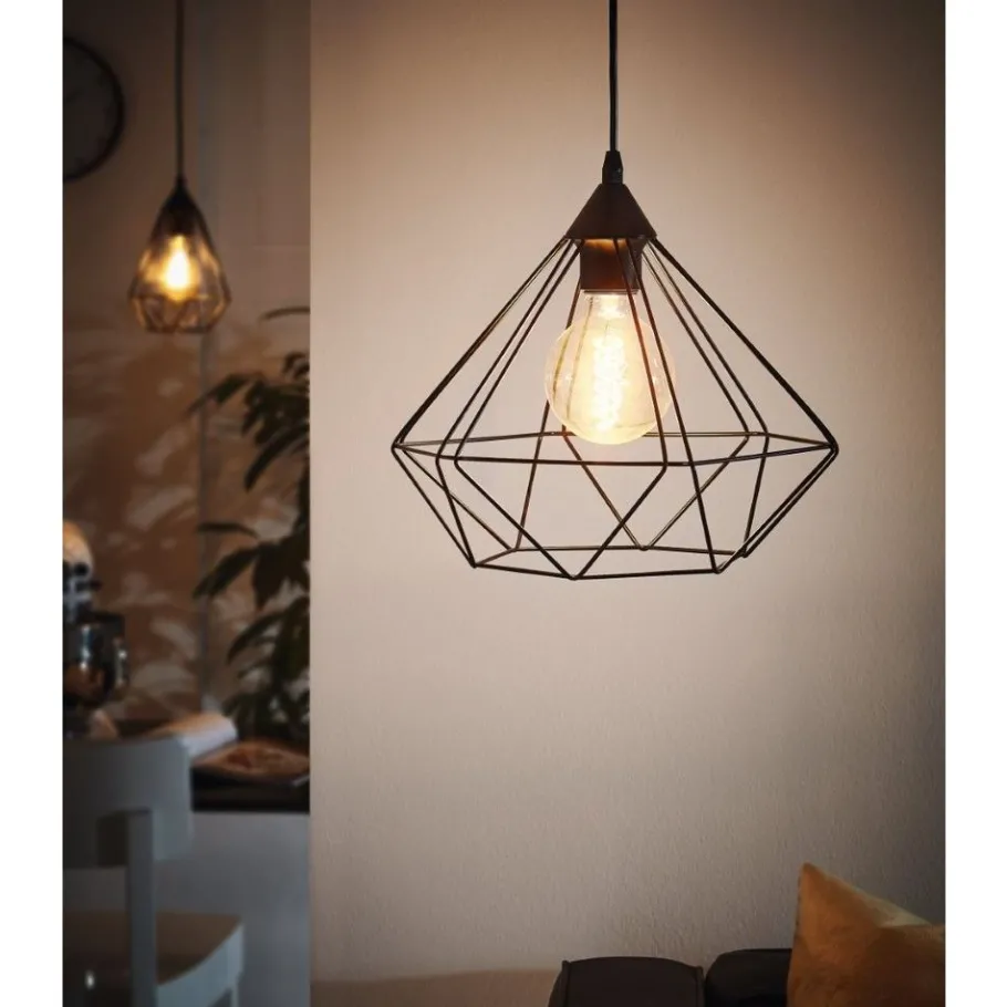 Eglo TARBES hanglamp Kunststof zwart / staal zwart H: 1100 mm | Ø 325 mm Best