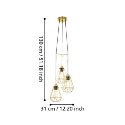 Eglo TARBES hanglamp staal geelkoper-geborsteld H: 1300 mm | Ø 355 mm Best