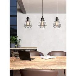 Eglo TARBES hanglamp staal zwart / staal zwart H: 1100 mm