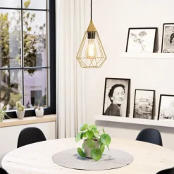 Eglo TARBES hanglamp staal geelkoper-geborsteld H: 1300 mm | Ø 175 mm Sale