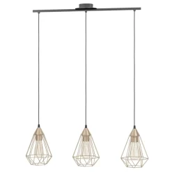 Eglo TARBES hanglamp staal zwart / staal koperkleuren H: 1100 mm Outlet