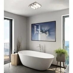 Eglo TOLORICO Wand-/plafondlamp roestvast staal chroom / kunststof, kristal helder H: 75 mm New