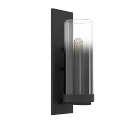 Eglo TOOTHILL Wandlamp staal zwart / glas gestoomd zwart-transparant H: 360 mm Discount