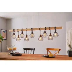 Eglo TOWNSHEND 5 hanglamp staal, hout zwart, bruin H: 1100 mm Sale