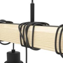 Eglo TOWNSHEND 5 hanglamp staal, hout zwart, bruin H: 1100 mm Sale