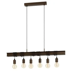 Eglo TOWNSHEND 4 hanglamp staal antiek bruin, zwart H: 1100 mm Outlet