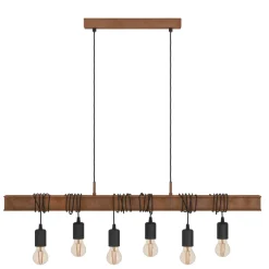 Eglo TOWNSHEND 4 hanglamp staal antiek bruin, zwart H: 1100 mm Outlet