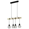 Eglo TOWNSHEND 5 hanglamp staal, hout zwart, bruin H: 1100 mm