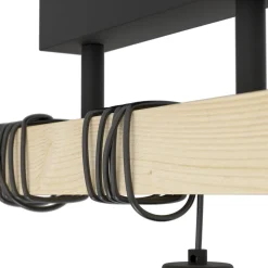 Eglo TOWNSHEND 5 Plafondarmaturen staal, hout zwart, bruin H: 360 mm Online