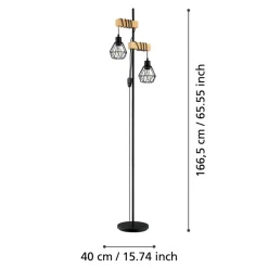 Eglo TOWNSHEND 5 Staande lampen staal, hout zwart, bruin H: 1665 mm Hot