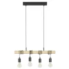 Eglo TOWNSHEND hanglamp staal, hout zwart, bruin H: 1100 mm Outlet