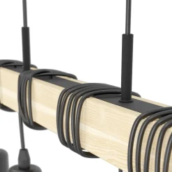 Eglo TOWNSHEND hanglamp staal, hout zwart, bruin H: 1100 mm Outlet