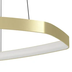 Eglo VALLEROSA hanglamp aluminium, staal geelkoper-geborsteld / Kunststof wit H: 1100 mm | Ø 580 mm New