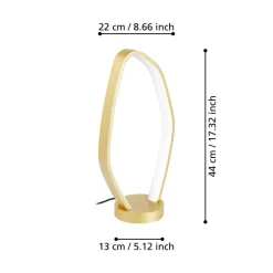 Eglo VALLEROSA Tafellampen aluminium, staal geelkoper-geborsteld / Kunststof wit H: 425 mm Sale