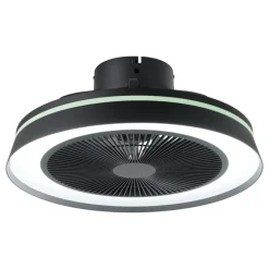 Eglo VALLONIA Ventilator met licht ABS zwart-mat / acryl melkkleurig H: 210 mm | Ø 480 mm Online