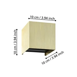 Eglo VALMONTONE Wandlamp aluminium geelkoper-geborsteld / Glas helder H: 100 mm Sale