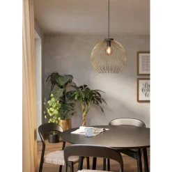 Eglo VENEZUELA hanglamp staal zwart, goud H: 1100 mm | Ø 400 mm Discount