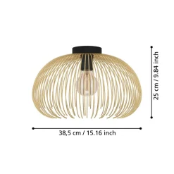 Eglo VENEZUELA Plafondarmaturen staal zwart, goud H: 250 mm | Ø 385 mm