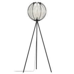 Eglo WAVERTON Staande lamp staal zwart / textiel, hout wit, zwart H: 1430 mm | Ø 400 mm Sale