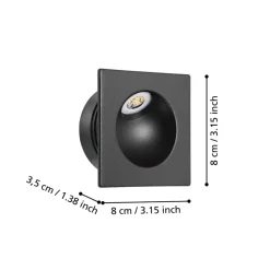 Eglo ZARATE inbouwarmatuur aluminium zwart / Kunststof wit