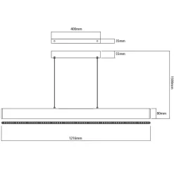 Fantasia ALYN LED 38W 3000K Pendel 1200mm zwart